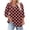 Wine, variant on Staron Plus Size Women's T-Shirt Polka Dot V-Neck 3/4 Sleeve Raglan Sleeve Loose Casual Top, Army Green 3XL