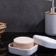 thumbnail image 3 of Jabonera nórdica, con tapa, pastilla de jabón, diseño de drenaje, jabonera portátil, plato Blanco, 3 of 8