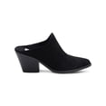 thumbnail image 2 of AQUA COLLEGE Womens Black Waterproof Nia Pointed Toe Block Heel Slip On Leather Heeled Mules Shoes 6.5 M, 2 of 4