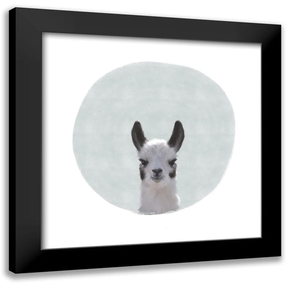 Straatsma, Leah 12x12 Black Modern Framed Museum Art Print Titled - Baby Circle Llama Gray