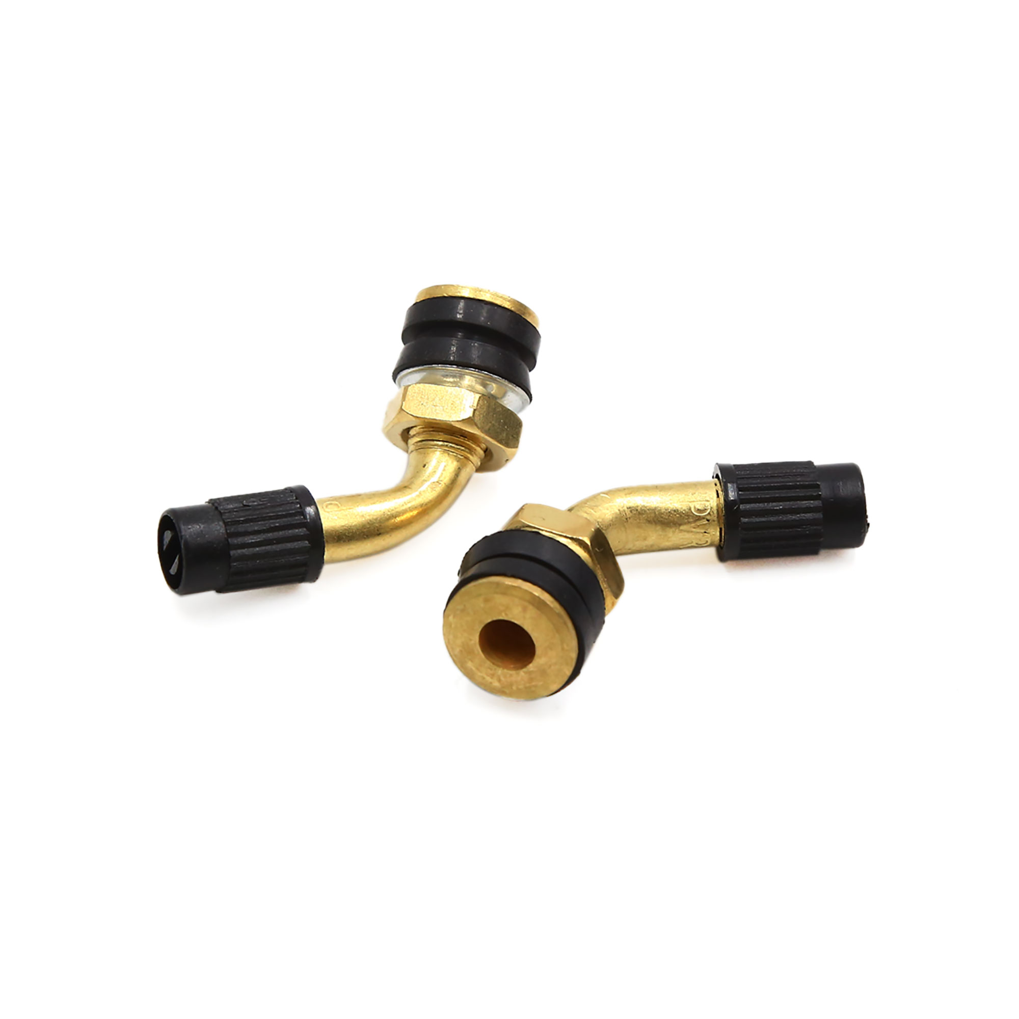 Unique Bargains 4 Pcs Motorbike Brass Bent Angled Tubeless Tyre Tire Valve Stem Adapter