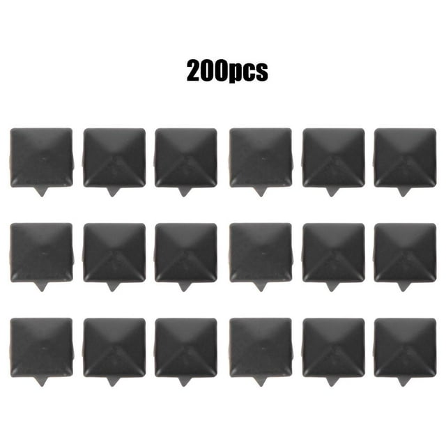Herwey Rivets à Quatre Griffes, Rivet Décoratif, 200 Pcs Rivets Carrés en Métal Élégants pour Chaussures Sacs Chapeaux Accessoires de Décoration 9mm