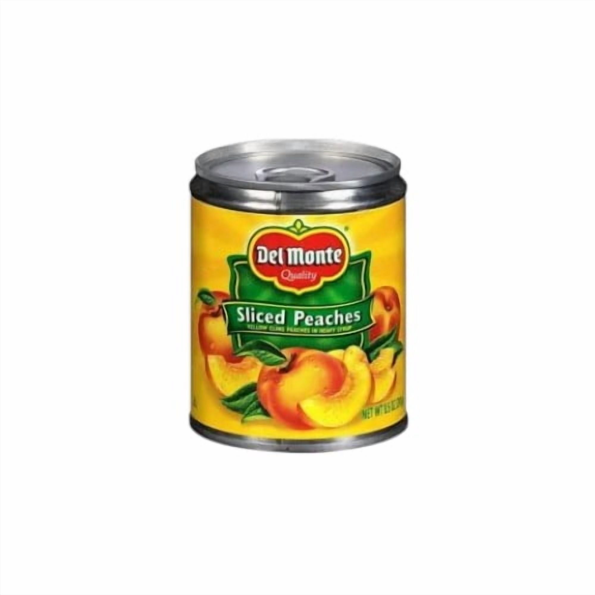 (2 pack) Del Monte Sliced Peaches, Heavy Syrup, Canned Fruit, 8.5 oz Can, (2 Pack)