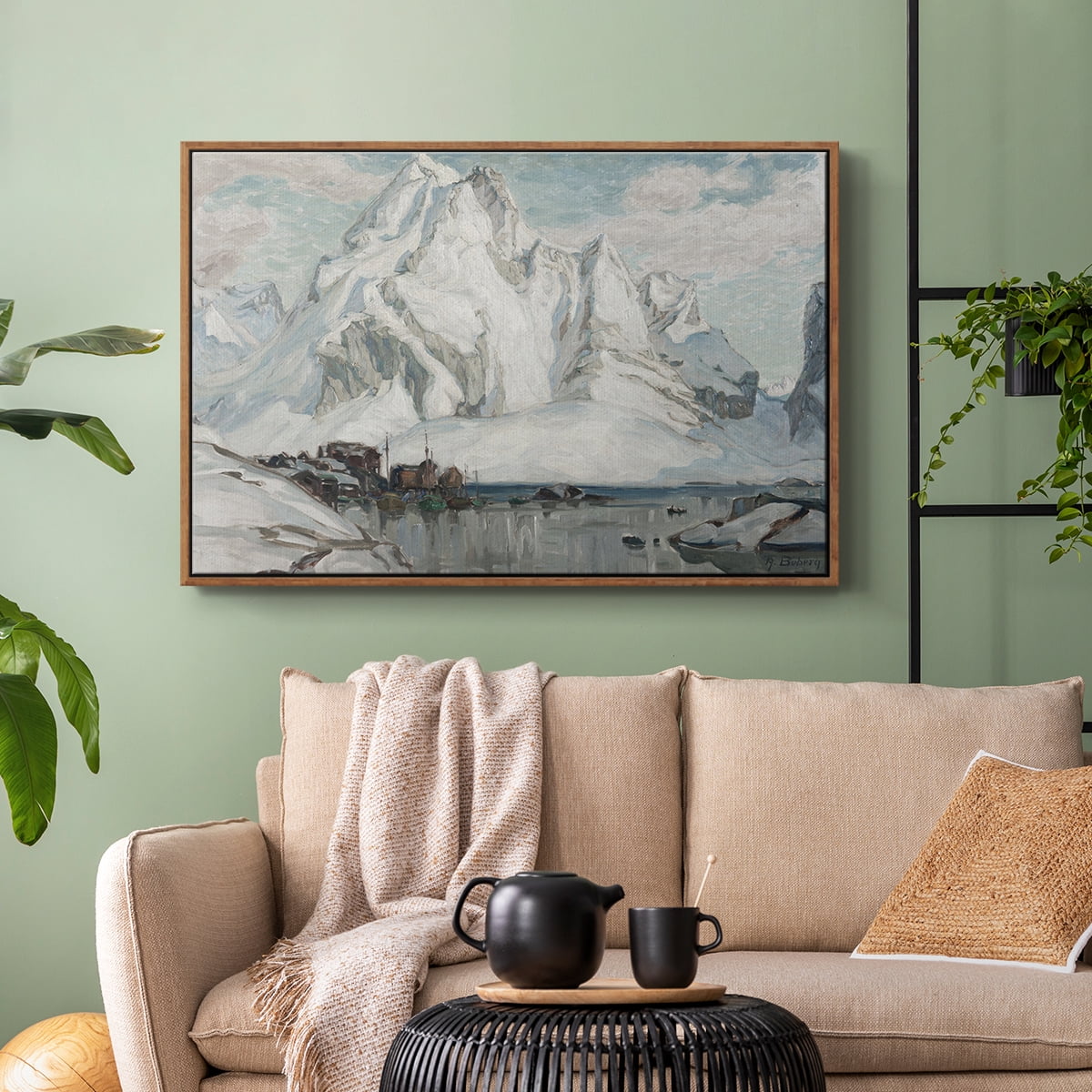 Vintage Landscape-CLX By Wexford Home Framed in Walnut Wood Gallery Wrapped Canvas 17 in. x 25 in.