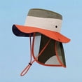 thumbnail image 2 of Xfvqtps Kids Sun Hat with Neck Flap Boys Girls Summer Hat Adjustable Strap Wide Brim Mesh Breathable Beach Sun Protection Bucket Hat, 2 of 5