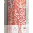 thumbnail image 5 of Orange Red Coral Coastal Sheer Curtains 45 Inch Length 2 Panels Set, Ocean Nautical Seaside Beach Voile Window Treatment Rod Pocket Small Kitchen Curtains Drapes for Bedroom 52"x45"x2, 5 of 7
