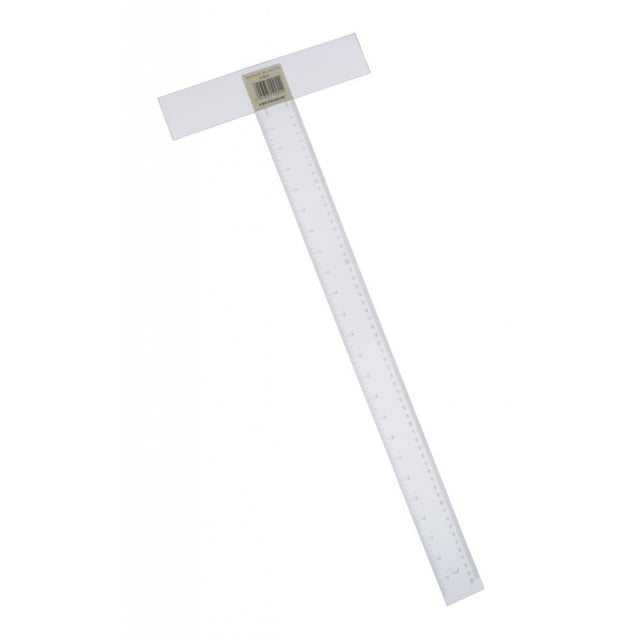 Règle en Plastique Transparente pour Bricolage Outil de Menuiserie 60cm, en Forme de T