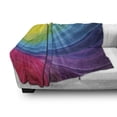 thumbnail image 2 of Abstract Soft Flannel Fleece Throw Blanket, Abstract Smooth Rainbow Inspired Curvy Lines Pattern Spiral Wavy Soft Spray Art, Cozy Plush for Indoor and Outdoor Use, 50" x 60", Multicolor, by Ambesonne, 2 of 5
