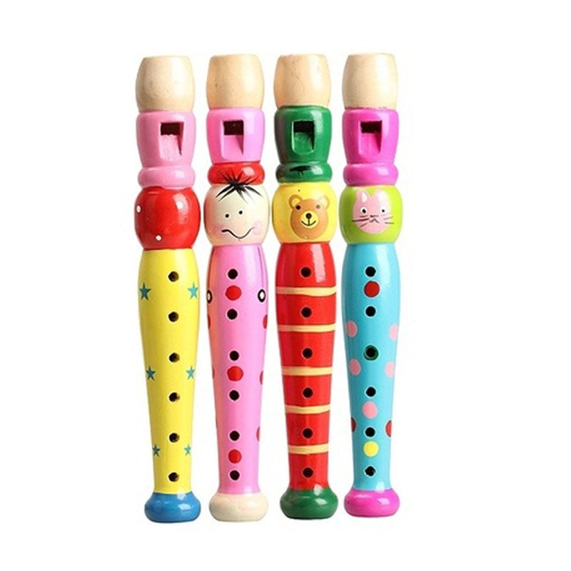 Kids Wooden Piccolo Flute Sound Musical Instrument Early Education Toys CB 