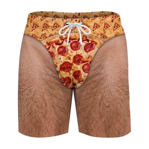 Funny Swim Trunks for Men Prank Swimsuit Humor 3D Hairy Shorts Novelty Legs Briefs Thong Beach Shorts Men Gag Gift for Pool Parties Vacations Bathing