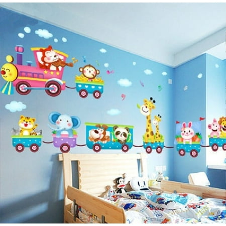 Animal Train Wall Window Stickers Decals Vinyl Pvc Kids Baby Nursery Room Decor Canada - Baby Nursery Wall Decor Stickers Animal Train Wall Window Stickers Decals Vinyl Pvc Kids Baby Nursery Room Decor Canada - Baby Nursery Wall Decor Stickers