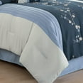 thumbnail image 5 of Chezmoi Collection Linnea 7-Piece Luxury Blue Cherry Blossom Floral Embroidery Bedding Comforter Set, Full, 5 of 8