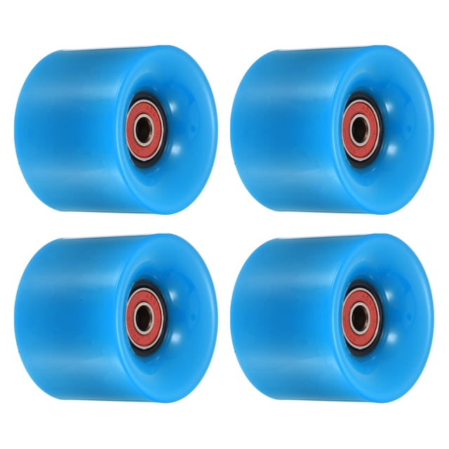 Unique Bargains Roues de Longboard 60mm avec Roulements ABEC-9 Roues de Rue pour Skateboards Cruiser 80A, Bleu Rouge Lot de 4