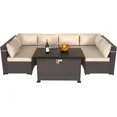 thumbnail image 6 of ALAULM Outdoor Propane Gas Fire Pit Table 43in,55,000 BTU,Auto-Ignition,Adjustable Flame,Windshield,Brown PE Rattan & CSA Certification, 6 of 6