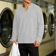 thumbnail image 3 of KyCheLot Mens Long Sleeve Shirt V Neck Textured Tops Oversized Casual Athletic Fashion Streetwear Pullover, 3 of 8