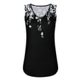 thumbnail image 4 of Women's Plus Size Tank Tops Loose Fit Floral Print Sleeveless Tanks V Neck Summer Casual Flowy Blouses Tees (4XL, Black), 4 of 6