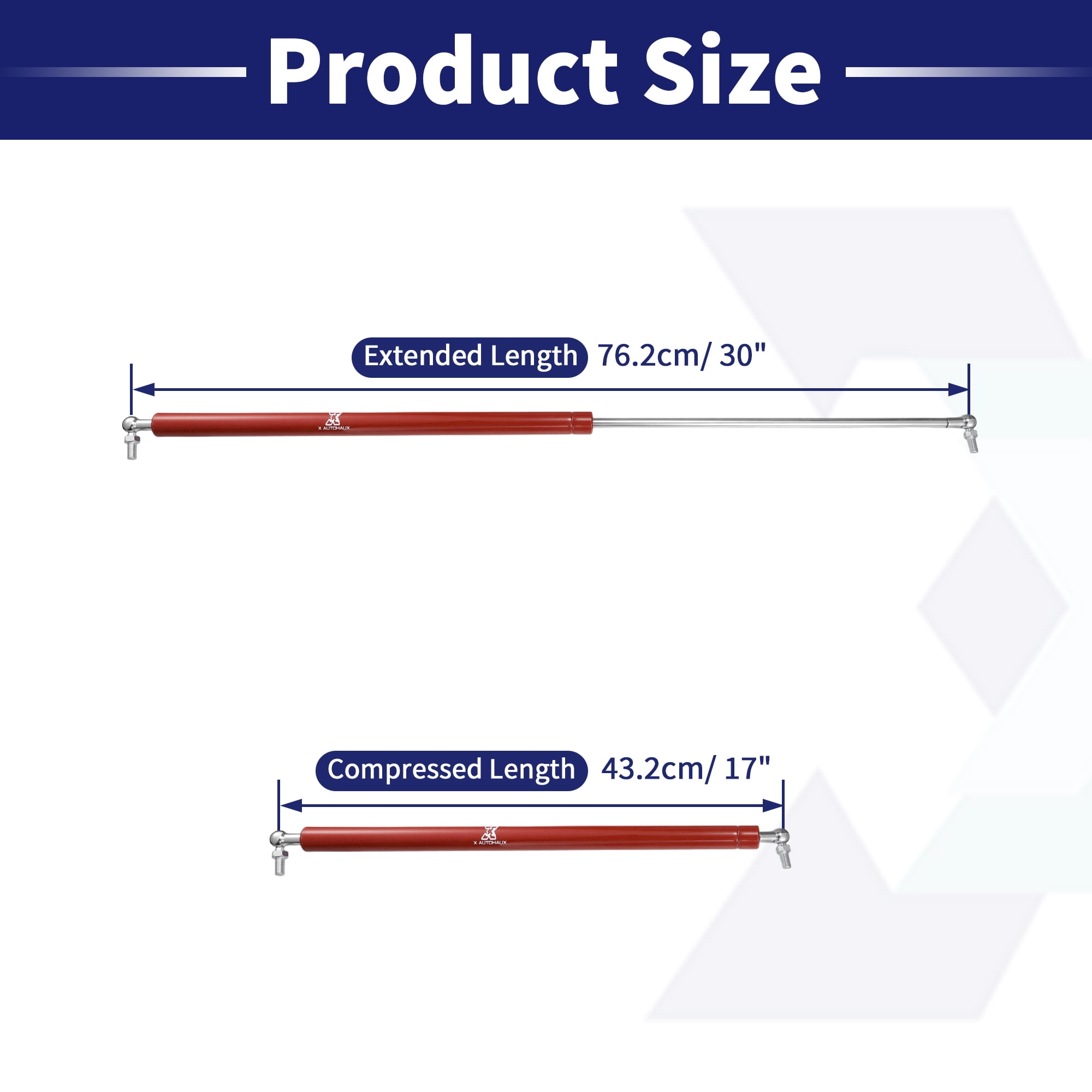 Unique Bargains 2 Pcs 30inch Red Lift Support Strut Shock Gas Spring for RV Car 200lb/890N