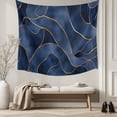 thumbnail image 5 of Navy Blue Marble Small Tapestry for Bedroom Wall Hanging Tapestry, Modern Golden Geometric Abstract Ceiling Backdrop Tapestries Poster Blanket Wall Decor for Teens Room Living Room Dorm 23" x 28", 5 of 8