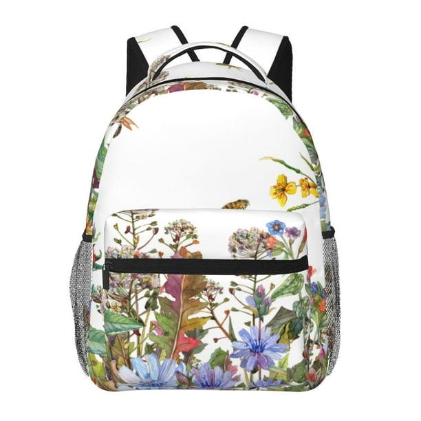 Fotbe Herbs and Wildflowers Mochila Casual con Estampado para Escuela, Viajes y Actividades al Aire Libre - Duradera, Ligera y Cómoda