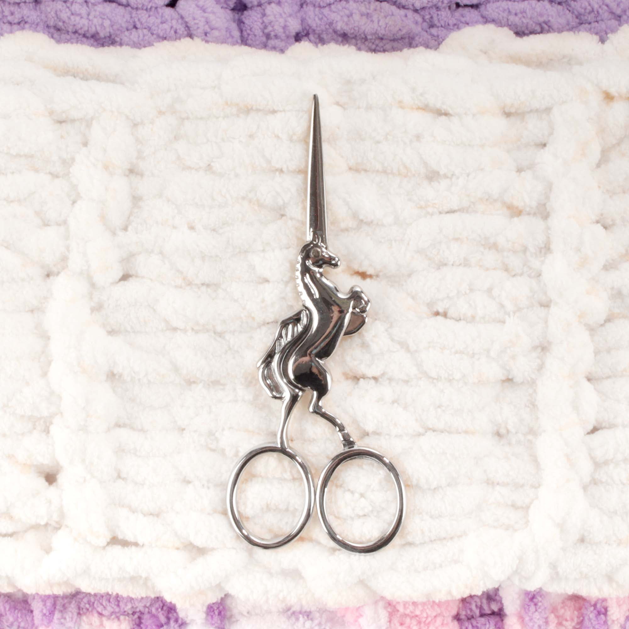 Unicorn Embroidery Craft Stainless Steel Scissors - Purple