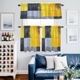 Abstract Street Art Kitchen Curtains Valance and Tier Set Grey Yellow — free download