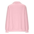 thumbnail image 5 of Sweatshirt For Women Pink Crewneck Sweatshirt Solid Color Daily Half Zip Long Sleeve Athletic Sweatshirt Hoodless Pullover With Pockets For Casual Wear Fall Winter, 5 of 6