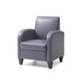 thumbnail image 1 of Nathaniel Home David Gray PU accent chair with solid wood legs and frames, 1 of 5
