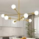 thumbnail image 1 of Lámpara Sputnik moderna BeSlowe de 8 luces, color dorado, 1 of 7
