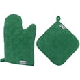 thumbnail image 1 of Ensemble Gant de Four et Support de Pot 100 % Coton, Vert, 1 of 4