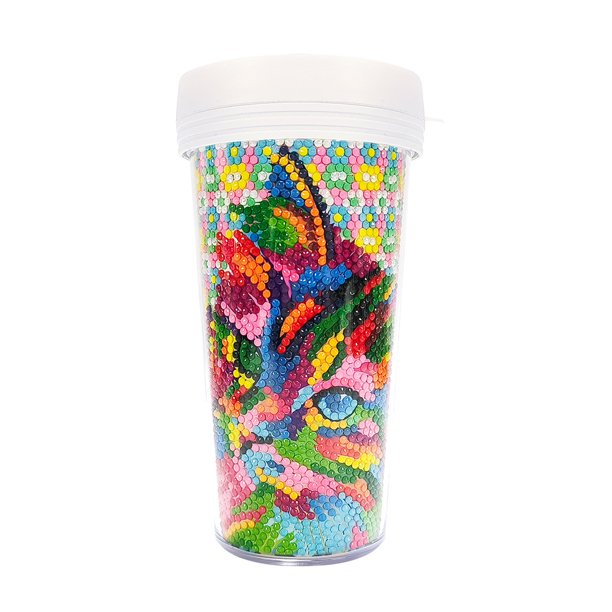 Taza pintada con diamantes de bricolaje para agua a prueba de fugas sin BPA para transporte diario (BZS11)