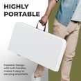 thumbnail image 6 of 34" Square Foldable Table with Built in Handle & Steel Legs | Heavy Duty Portable | Perfect for Party, Dining, Wedding, Events, Picnic Indoor, Outdoor, Camping, Utility, Temporary, 6 of 13