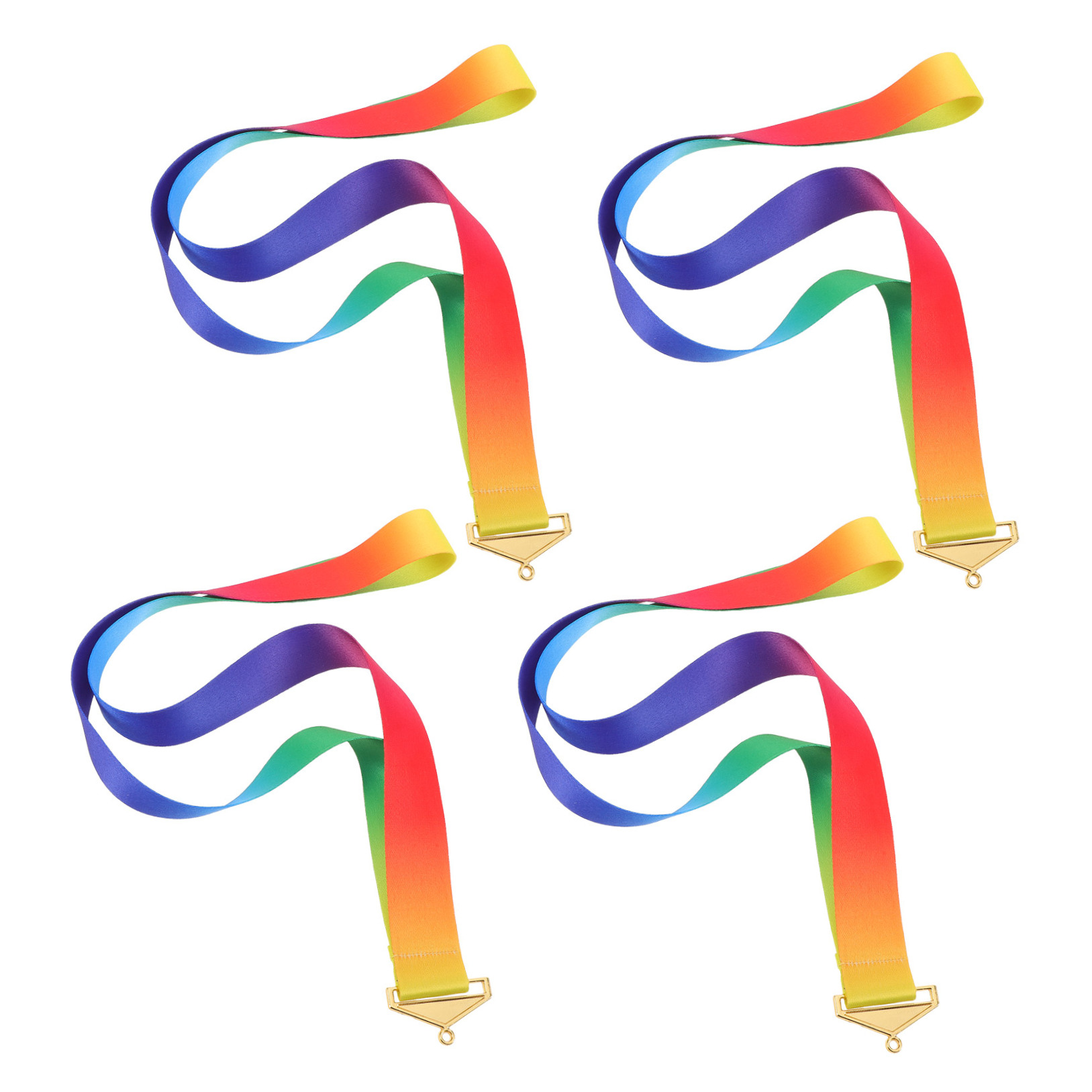 OUNONA 4-Pack Fabric Medal Ribbon Lanyards in Assorted Colors for Sports Awards, Ceremonies, and Display Purposes