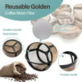 thumbnail image 4 of Reusable Golden Coffee Basket Filter - Sturdy Metal Strainer for 4/6/8/12 Cup Coffee Makers, Permanent Filter Replacement, 4 of 7