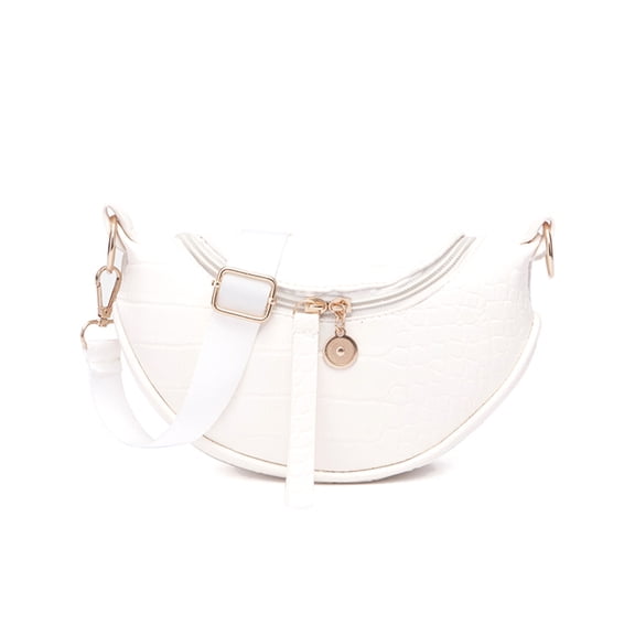 KAWELL Saddle Shoulder Bag for Women Trendy Small Crossbody Bag PU Leather Clutch Purse Zipper Closure Handbags