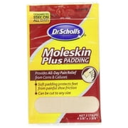 5 Pack - Dr. Scholls Moleskin Plus 4 5/8-Inch X 3 3/8 Inch Padding 3 Each