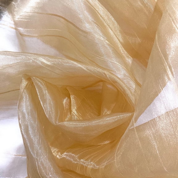 Crinkle polyester organza fabric, sold by the yard (Green)