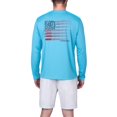 thumbnail image 4 of The American Outdoorsman Men's Lightweight UPF 50+ UV Sun Protection Outdoor Long Sleeve Breathable Water Print Shirt (Flag Print  - Caribe Blue, XXL), 4 of 4