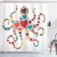 thumbnail image 1 of Ambesonne Octopus Shower Curtain, Shape with Hearts Love, 69"Wx84"L, Multicolor, 1 of 3