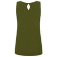 thumbnail image 2 of Made by Johnny Women's Summer Sleeveless Pleated Back Closure Casual Tank Tops S OLIVE, 2 of 6