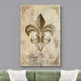 thumbnail image 2 of wall26 - Canvas Wall Art - Fleur De Lis Flower on Vintage Abstract Background - Gallery Wrap Modern Home Art | Ready to Hang - 24x36 inches, 2 of 5