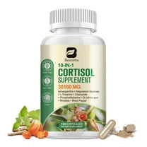 10-In-1 Cortisol Supplements, with Magnesium, Ashwagandha, L-Theanine, Vitamin C & D3, Reduce Lower Cortisol Cortisol Manager, Reduces Stress Support Sleep, 120 Capsules