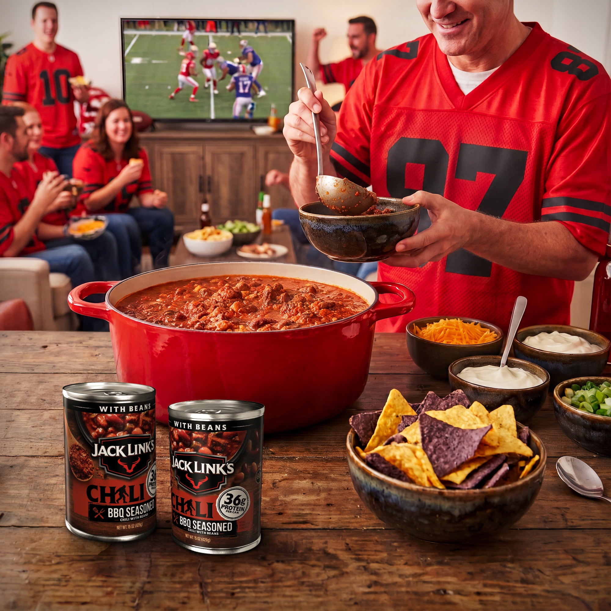 Jack Link's Chili, BBQ Flavored, 15Ounce Can, Hearty Chili Made with 100% Beef
