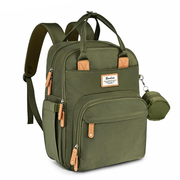 Mochila para pañales RUVALINO, multifunción, impermeable, verde