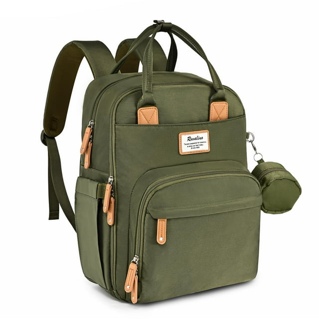 Mochila para pañales RUVALINO, multifunción, impermeable, verde