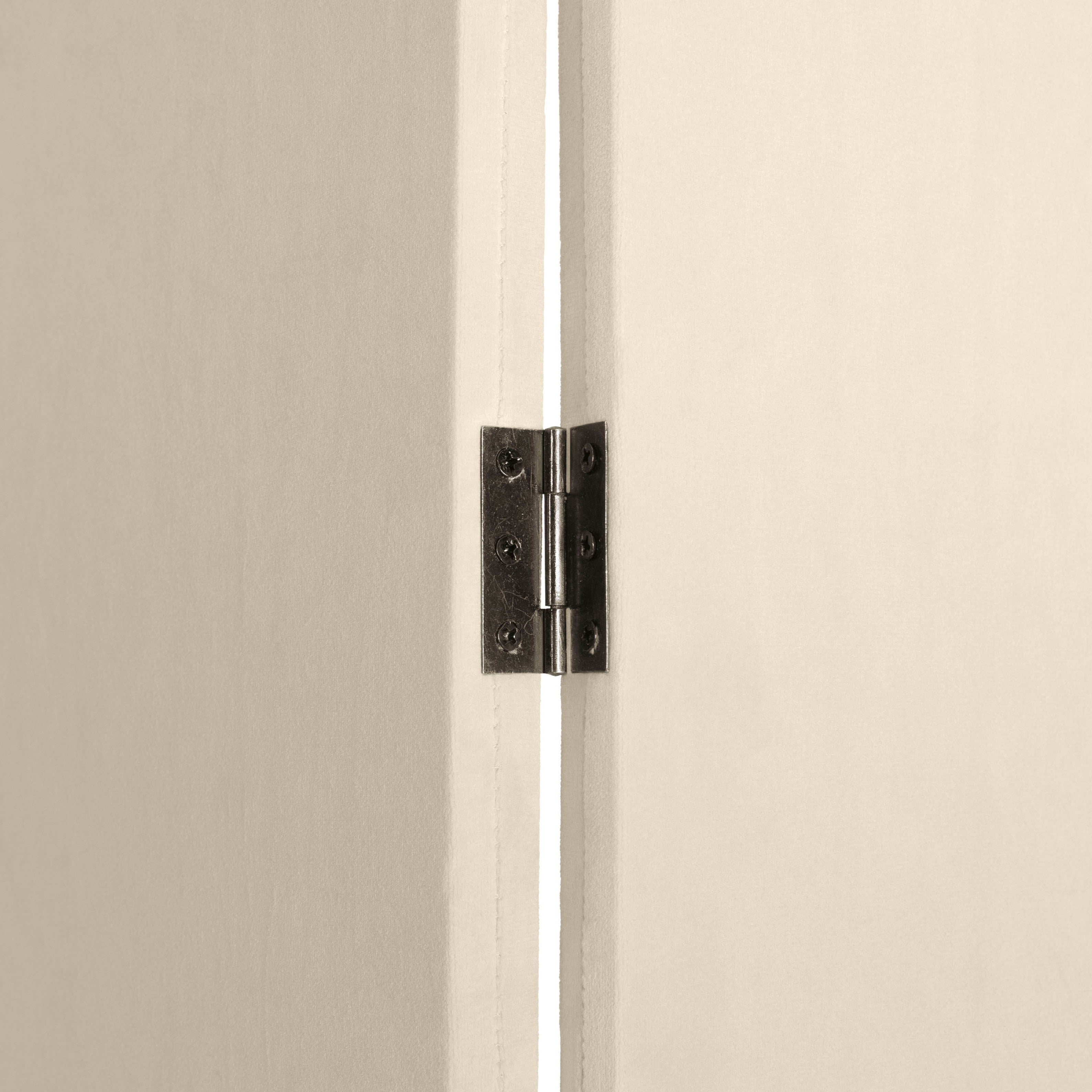 6 ft. Modern Arch Velvet Room Divider Cream 3 Panel