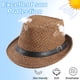 thumbnail image 4 of Sombrero de paja transpirable para hombre y mujer, de 56 a 58 cm de circunferencia, sombrero de verano, protector solar retro, sombrero de jazz, parasol, sombrero de ala corta, 4 of 5