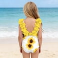 thumbnail image 6 of Twczz Toddler Girls One-Piece Swimsuits- Cute Full Coverage Backless 3D Flowers Kids Bathing Suit Yellow Size 12 months, 6 of 8