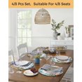 thumbnail image 5 of 13 Inch Round Placemats Set of 6, Seahorse Coastal Non Slip Heat Insulation PP Table Mats, Summer Nautical Starfish Coral Grey Wooden Washable Place Mats for Kitchen Dining Party Table Decor, 5 of 7