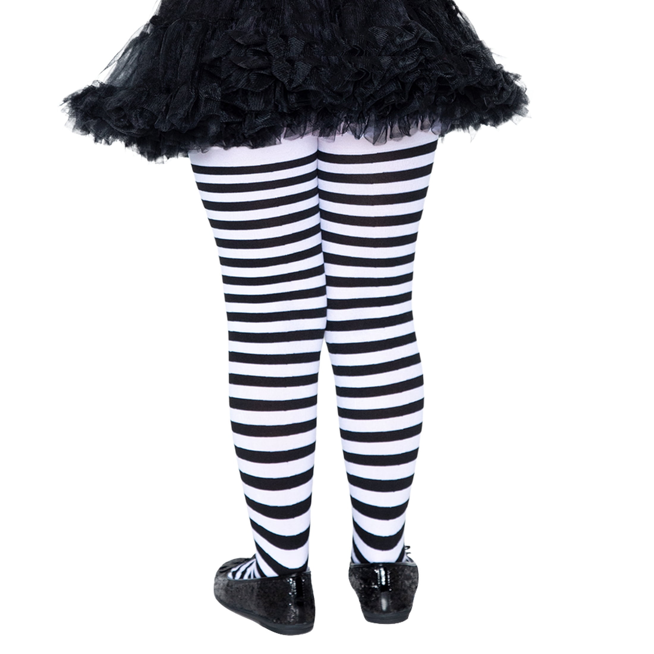 Striped Tights Costume Accessory for Children, Black and White, M (7/8), Halloween by Way To Celebrate