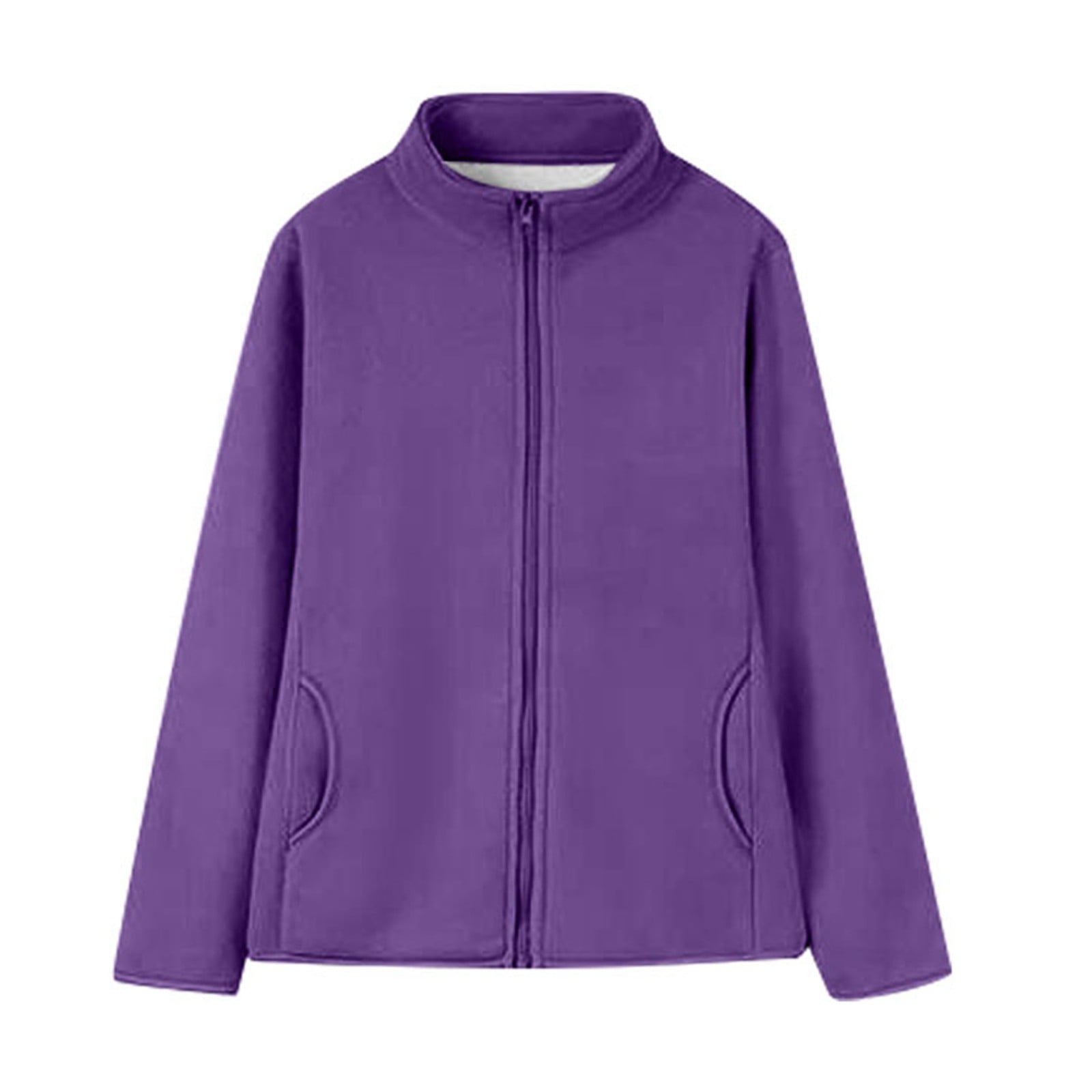 Women's Soft Lined Full Zip Polar Jacket Warm Coat Zip Vest Casual Wrap Jacket Hood Jacket Women Womens Snow Jacket Zip up Fuzzy Jacket Women plus Size Long Coats for Women Zipper Jacket Jacket Women